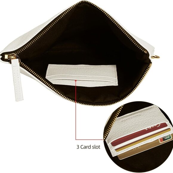 Lambskin Leather Wristlet Clutch Purse for Women Soft Designer Slim Cell Phone P - Picture 3 of 6